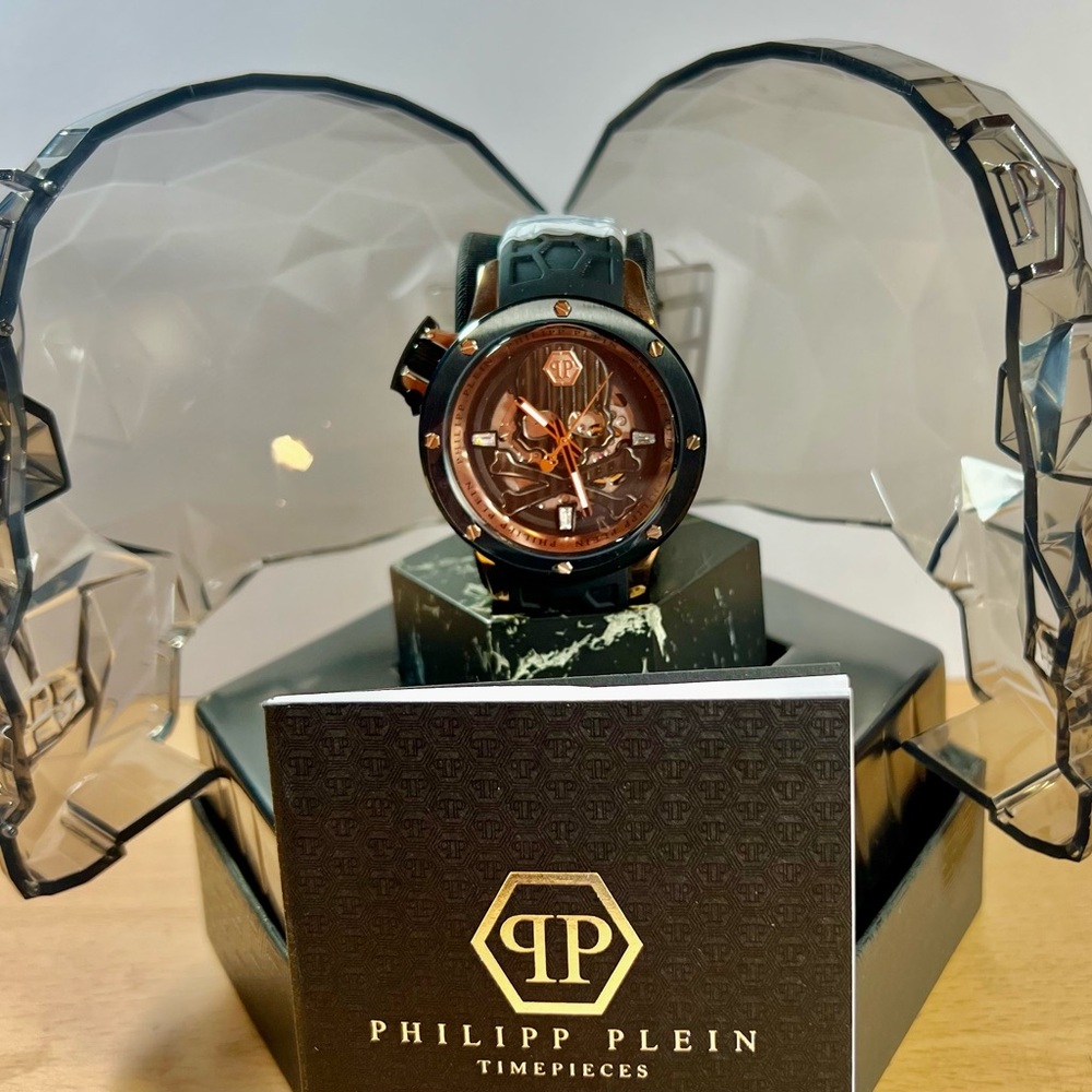 Philipp Plein Black Skeleton Watch